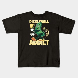 Pickling it up on the Court: Pickleball Addict Kids T-Shirt